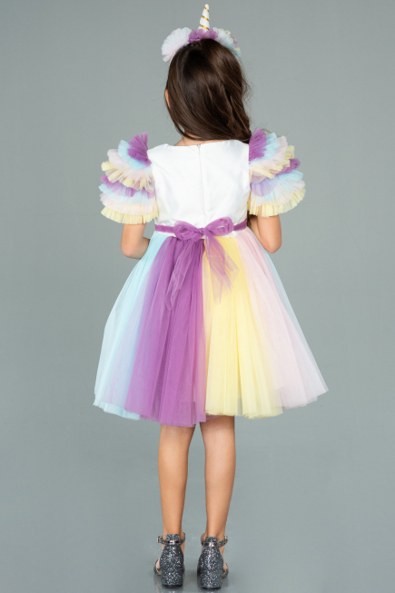 Robe de Soirée Enfants Courte Rinçage ABK1056