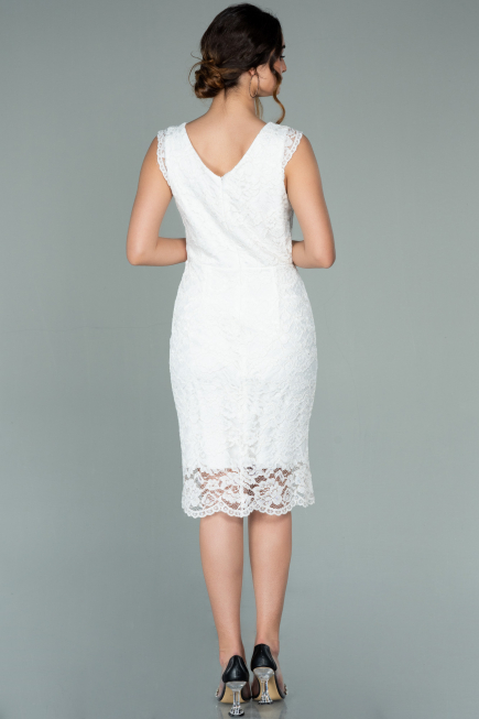 Robe de Soirée Courte Blanc ABK010
