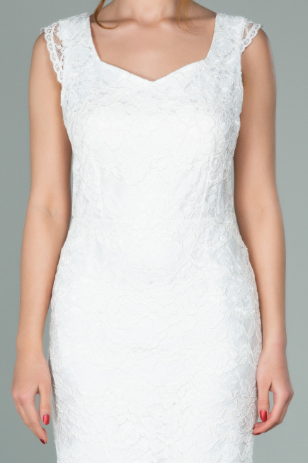 Robe de Soirée Courte Blanc ABK010