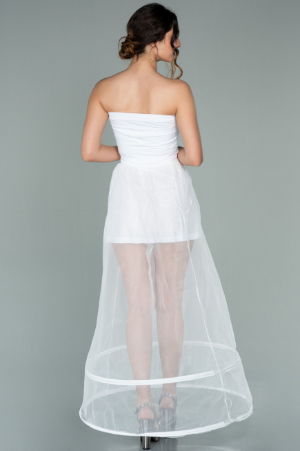 Blanc Modeles De Robes De Soiree En Tarlatan ABN01