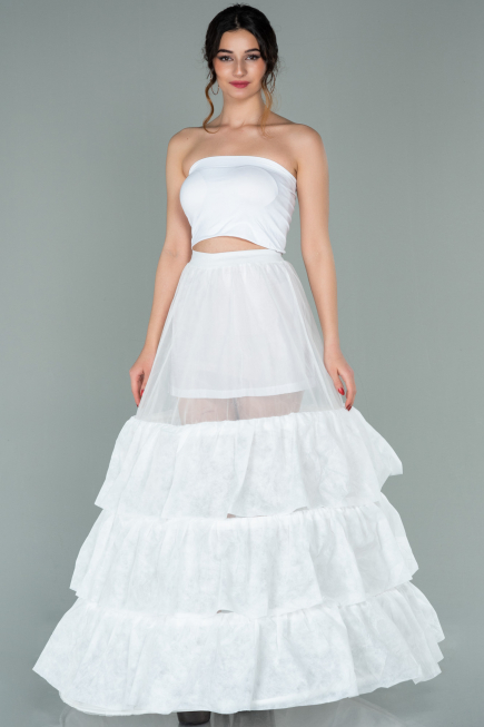 Blanc Modeles De Robes De Soiree En Tarlatan ABN03