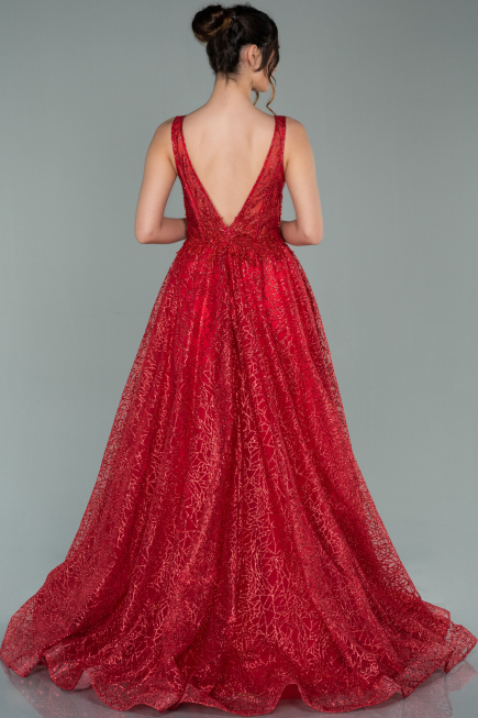 Robe de Soirée Longue Rouge ABU2131