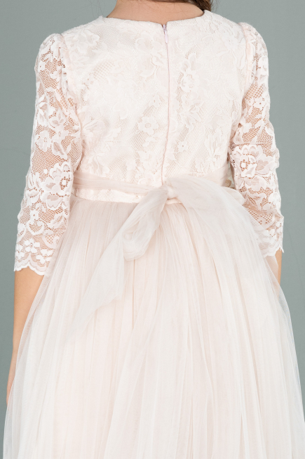 Robe de Soirée Enfants Longue Saumon ABU1277