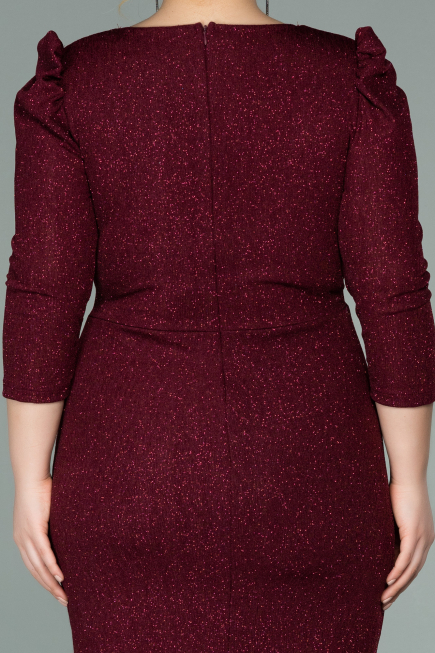 Robe Grande Taille Courte Rouge Bordeaux ABK1246