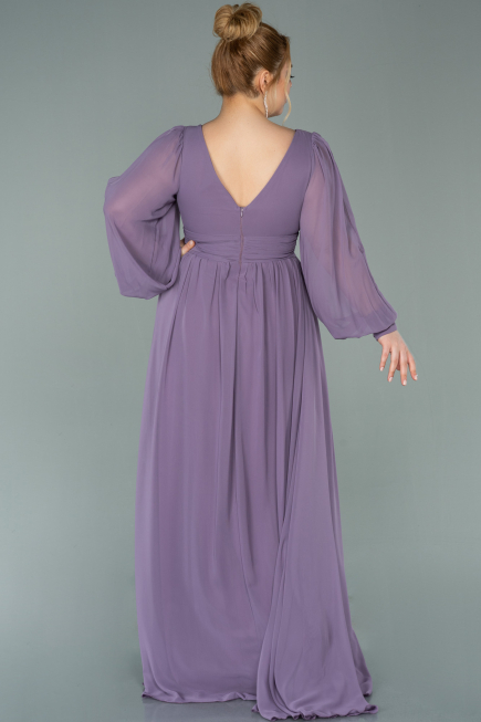 Robe de Soirée Longue Mousseline Lavande ABU1702