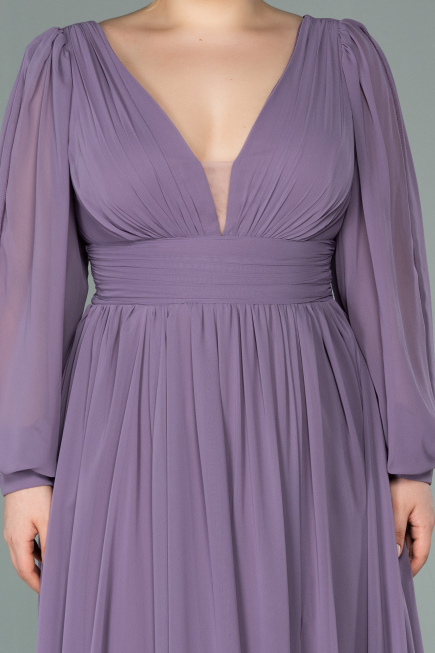 Robe de Soirée Longue Mousseline Lavande ABU1702