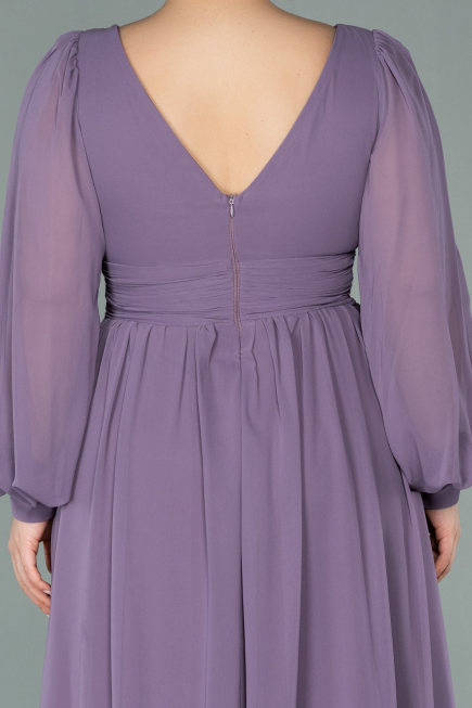 Robe de Soirée Longue Mousseline Lavande ABU1702