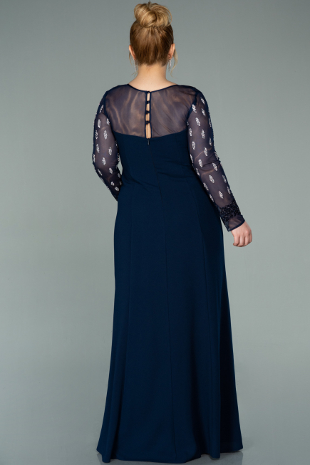 Robe de Soirée Longue Bleu Marine ABU2178