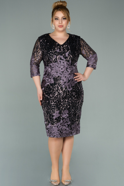 Robe de Soirée Grande Taille Courte Squameuse  ABK1284
