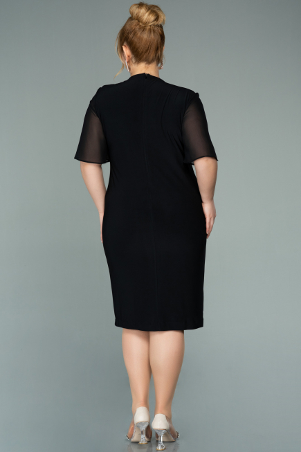 Robe de Soirée Courte Mousseline Noir ABK1294
