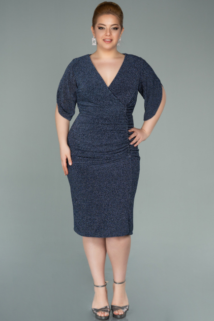 Robe de Soirée Grande Taille Courte Indigo ABK1276