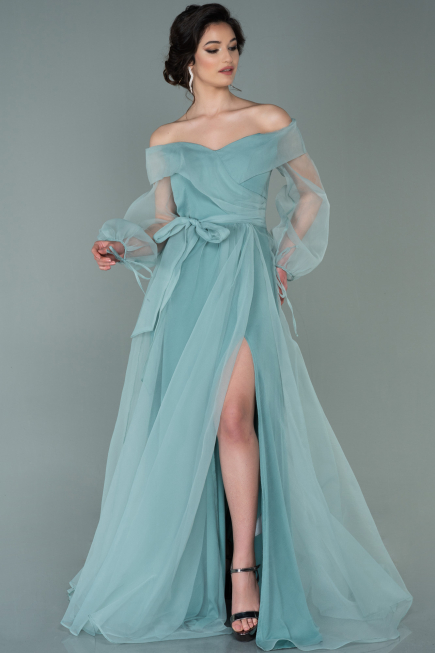 Robe De Fiançaille Longue Menthe ABU1468
