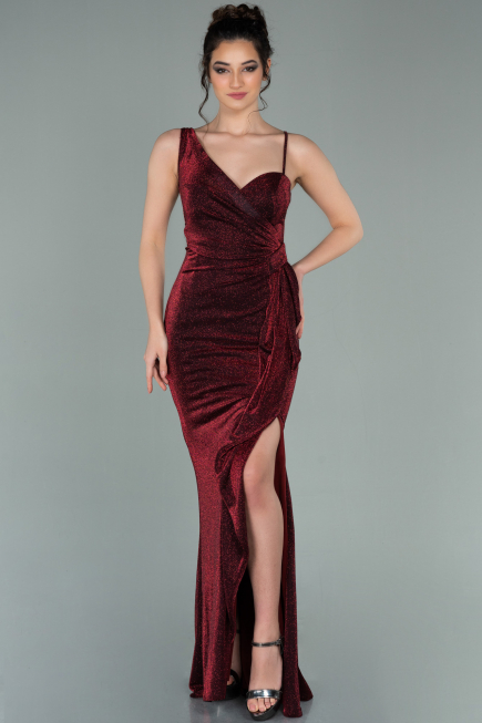 Robe de Soirée Longue Rouge Bordeaux ABU2227