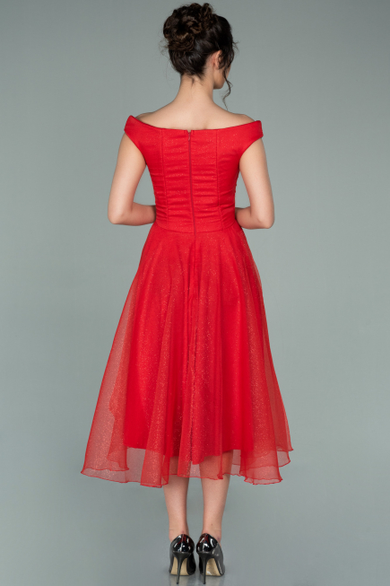 Robe de Soirée Midi Rouge ABK1316