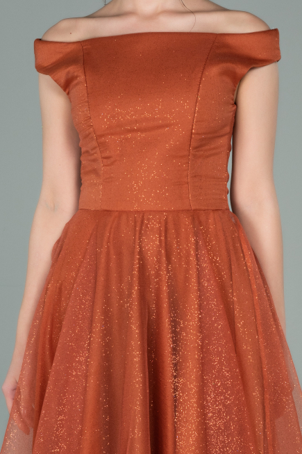Robe de Soirée Midi Marron clair ABK1316