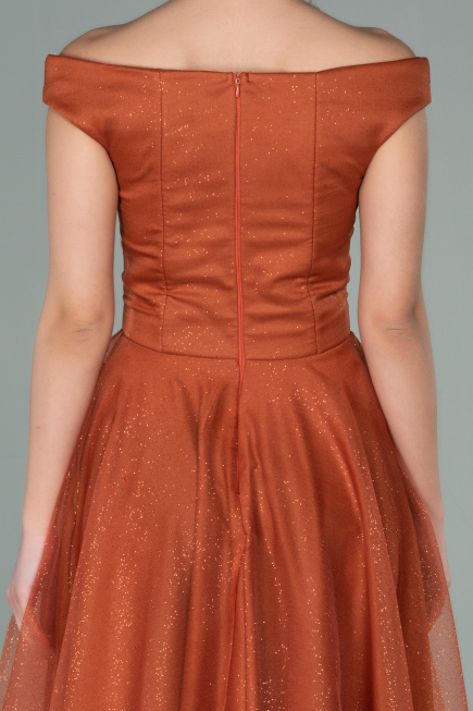Robe de Soirée Midi Marron clair ABK1316