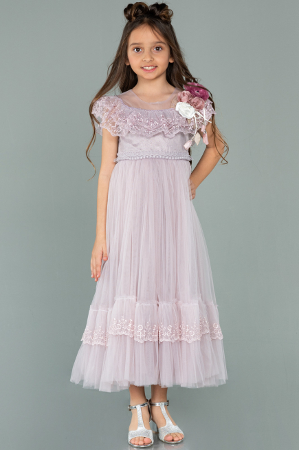Robe de Soirée Enfants Longue Lavande ABU2153