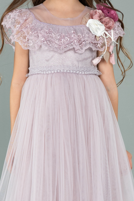 Robe de Soirée Enfants Longue Lavande ABU2153