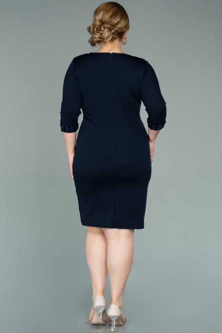 Robe de Soirée Grande Taille Courte Bleu Marine ABK1325