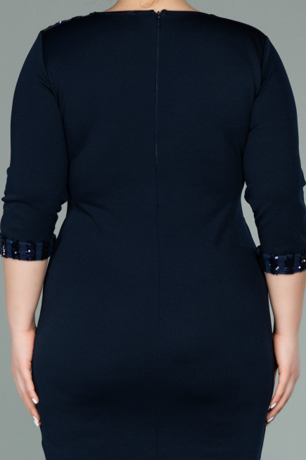 Robe de Soirée Grande Taille Courte Bleu Marine ABK1325