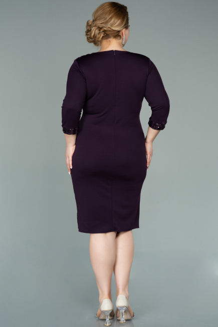 Robe de Soirée Grande Taille Courte Violet ABK1325
