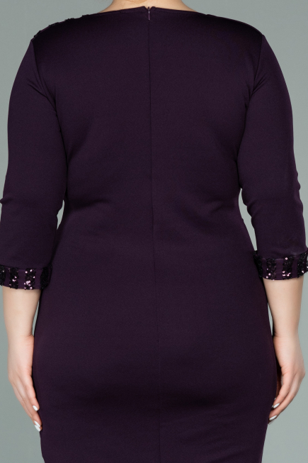 Robe de Soirée Grande Taille Courte Violet ABK1325