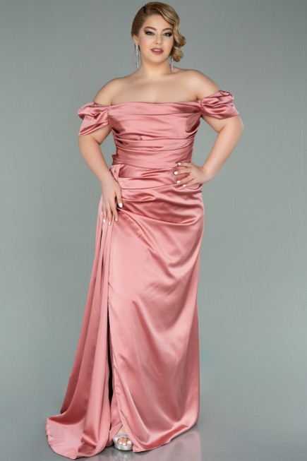 Robe De Soirée Grande Taille Satin Longue Pelure D'oignon ABU1626