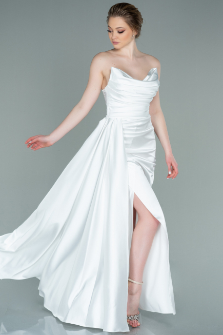 Robe de Soirée Longue Blanc ABU361
