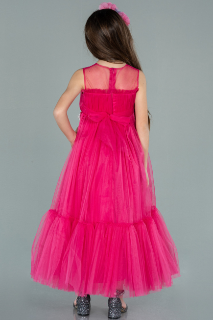Robe de Soirée Enfants Longue Fushia ABU2291