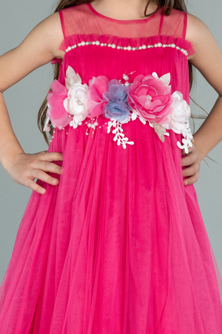 Robe de Soirée Enfants Longue Fushia ABU2291