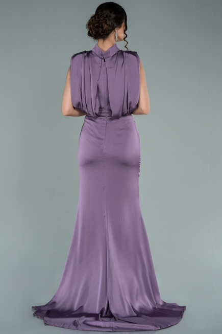 Robe De Soirée Satin Longue Lavande ABU2133