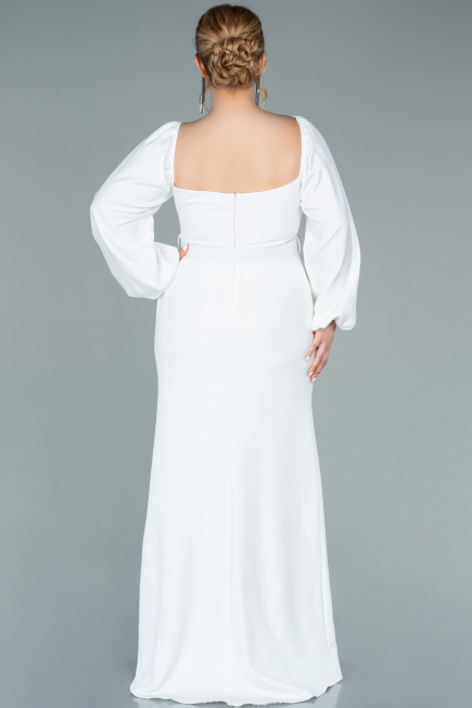 Robe de Soirée Grande Taille Longue Blanc ABU2292