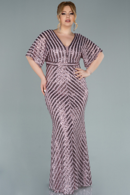 Robe de Soirée Grande Taille Longue Poudre ABU2309