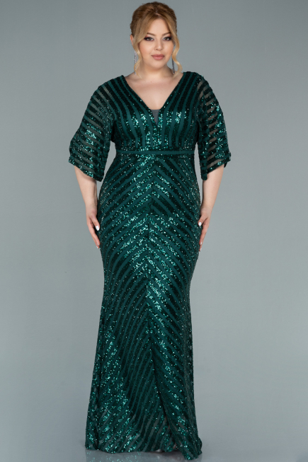 Robe de Soirée Grande Taille Longue Émeraude ABU2309