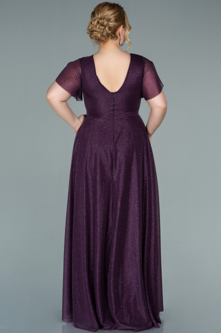 Robe de Soirée Grande Taille Longue Violet Foncé ABU2310