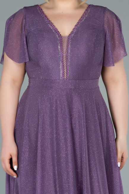 Robe de Soirée Grande Taille Longue Lilas ABU2310