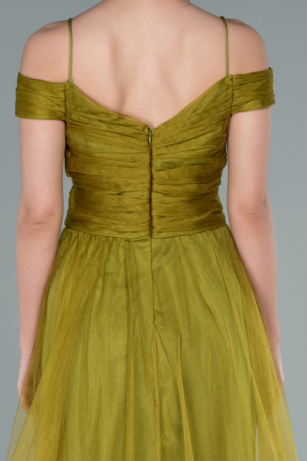 Robe de Soirée Longue Pistache vert ABU2336