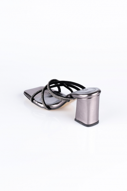 Chaussons de Soirée à Talon Avec Mirroir Platine AB1074