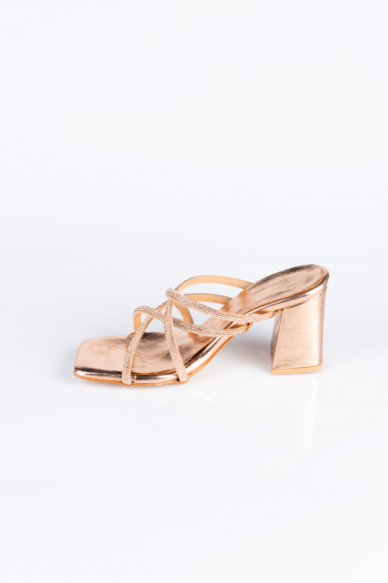 Chaussons de Soirée à Talon Avec Mirroir Rose AB1074
