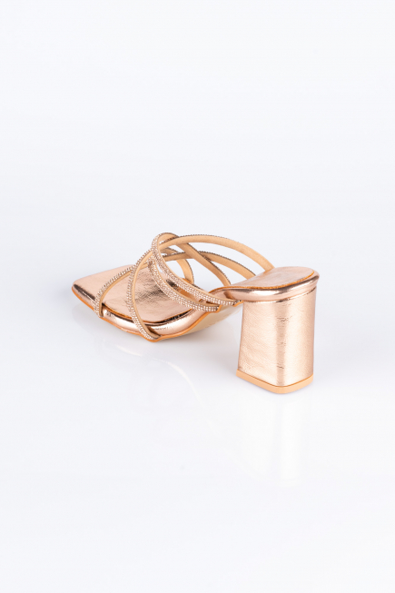 Chaussons de Soirée à Talon Avec Mirroir Rose AB1074