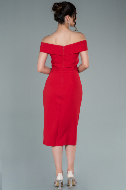 Robe de Cérémonie Midi Rouge ABK1393