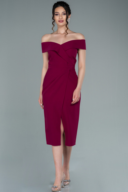 Robe de Cérémonie Midi Prune ABK1393