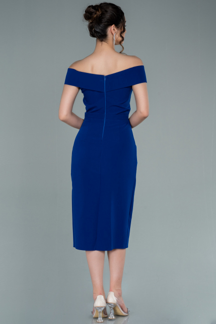 Robe de Cérémonie Midi Bleu Saxe ABK1393