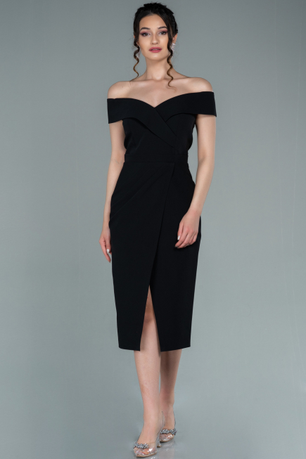 Robe de Cérémonie Midi Noir ABK1393
