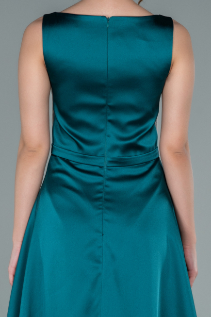 Robe de Soirée Longue Satin Émeraude ABU2350