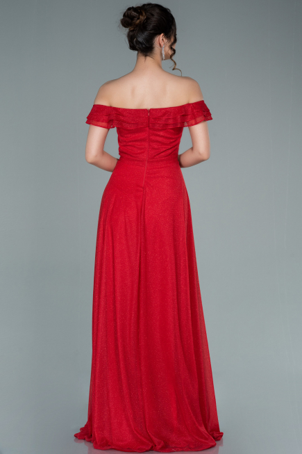 Robe de Soirée Longue Rouge ABU2351