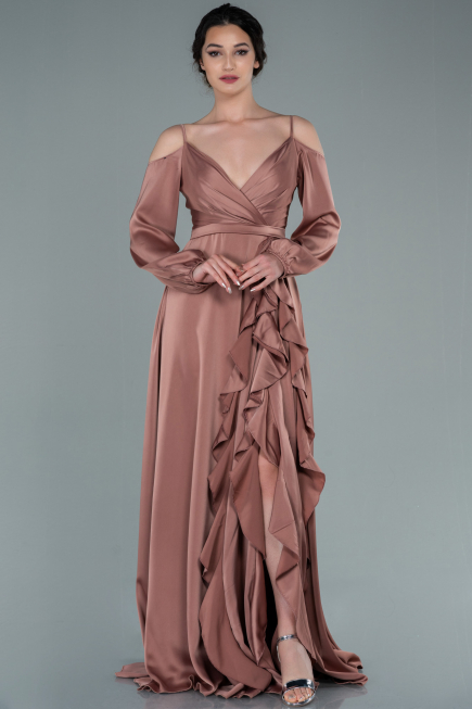 Robe de Soirée Longue Satin Pelure D'oignon ABU2339