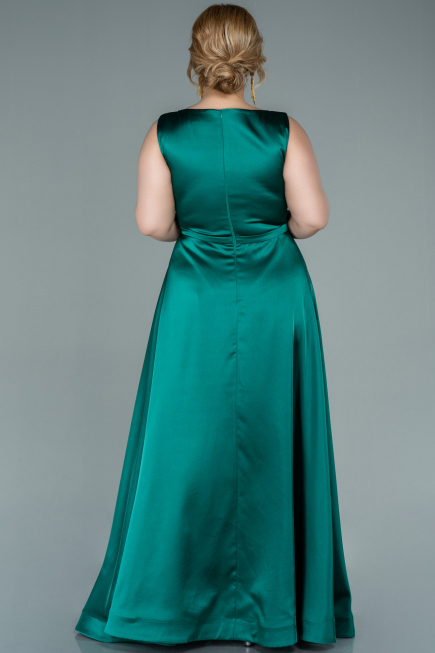 Robe de Soirée Longue Satin Émeraude ABU2350