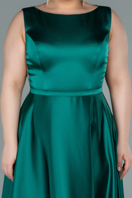 Robe de Soirée Longue Satin Émeraude ABU2350