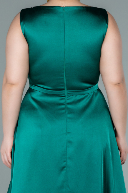 Robe de Soirée Longue Satin Émeraude ABU2350
